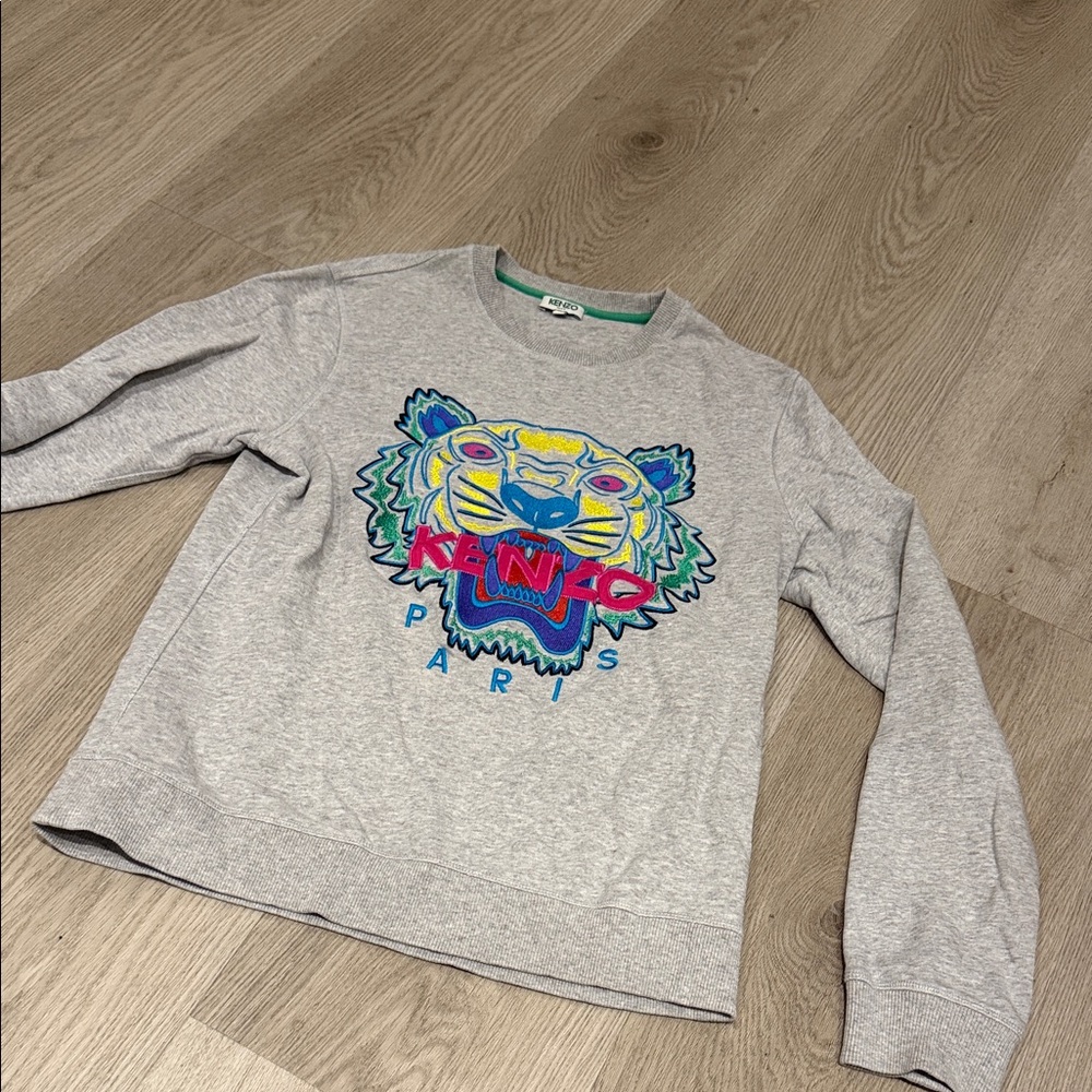 Kenzo Tiger Embroidered Crew Neck Sweatshirt